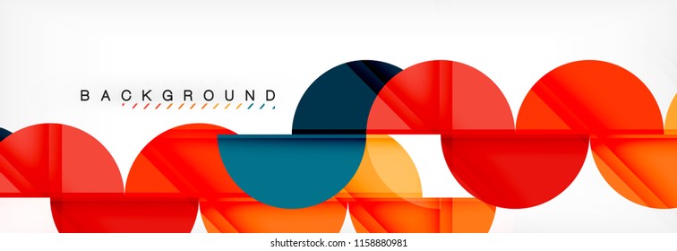 Fondo abstracto geométrico y circular moderno, ilustración vectorial