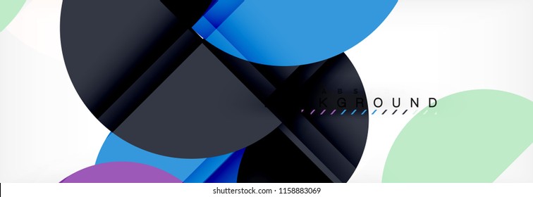 Circle modern geometrical abstract background, vector illustration