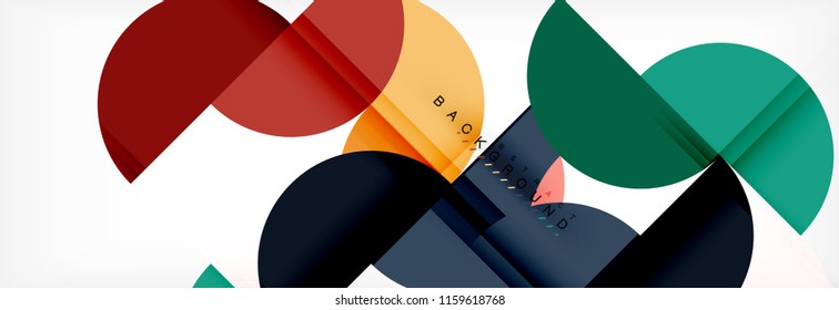 Fondo abstracto geométrico y circular moderno, ilustración vectorial