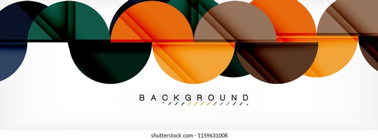 Fondo abstracto geométrico y circular moderno, ilustración vectorial