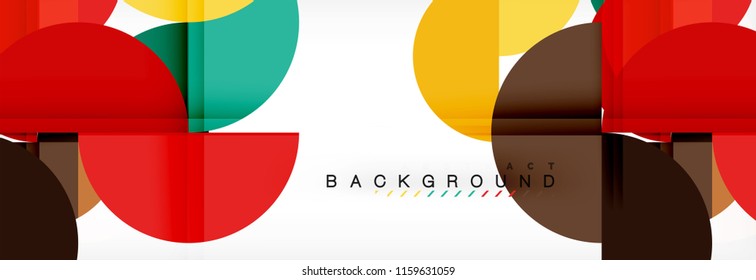 Fondo abstracto geométrico y circular moderno, ilustración vectorial