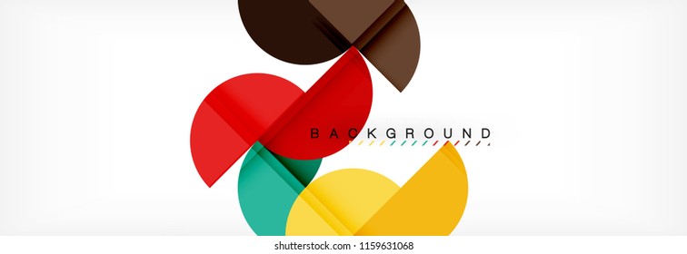 Fondo abstracto geométrico y circular moderno, ilustración vectorial