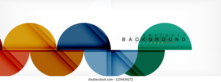 Fondo abstracto geométrico y circular moderno, ilustración vectorial