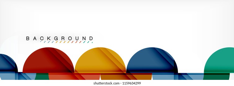 Fondo abstracto geométrico y circular moderno, ilustración vectorial