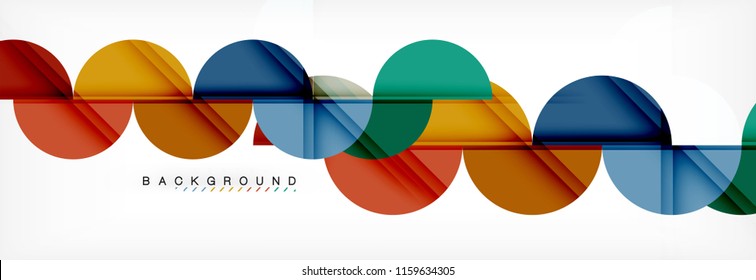 Fondo abstracto geométrico y circular moderno, ilustración vectorial
