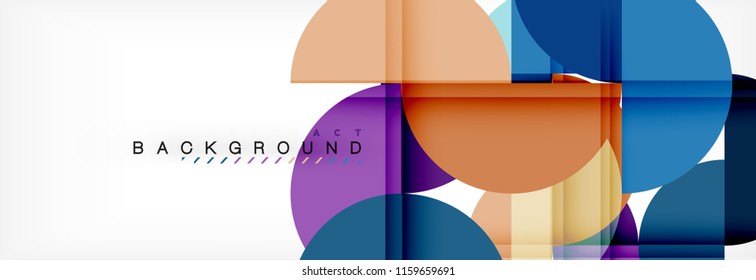 Fondo abstracto geométrico y circular moderno, ilustración vectorial