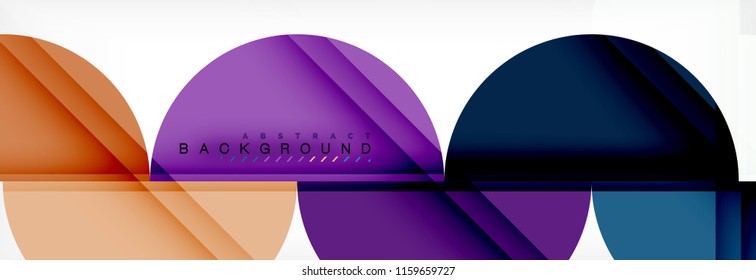 Fondo abstracto geométrico y circular moderno, ilustración vectorial
