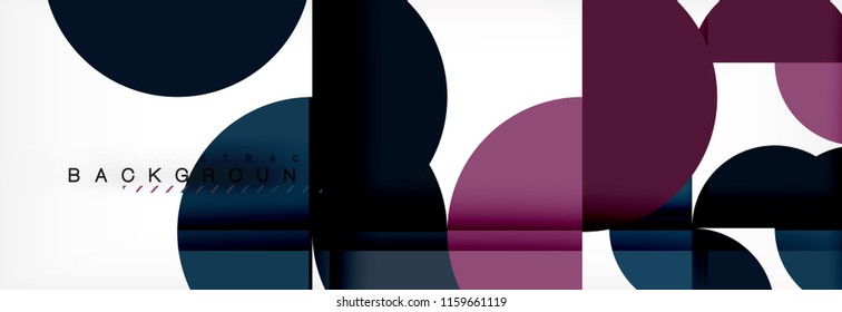 Fondo abstracto geométrico y circular moderno, ilustración vectorial