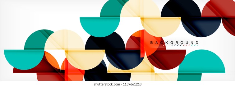 Circle modern geometrical abstract background, vector illustration