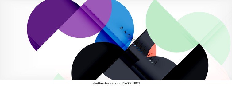Fondo abstracto geométrico y circular moderno, ilustración vectorial