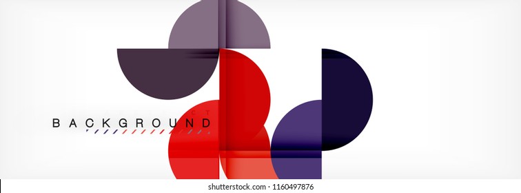 Fondo abstracto geométrico y circular moderno, ilustración vectorial