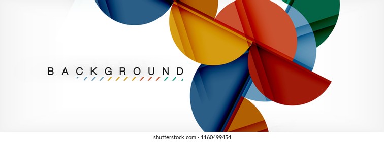 Fondo abstracto geométrico y circular moderno, ilustración vectorial