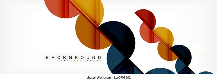 Fondo abstracto geométrico y circular moderno, ilustración vectorial
