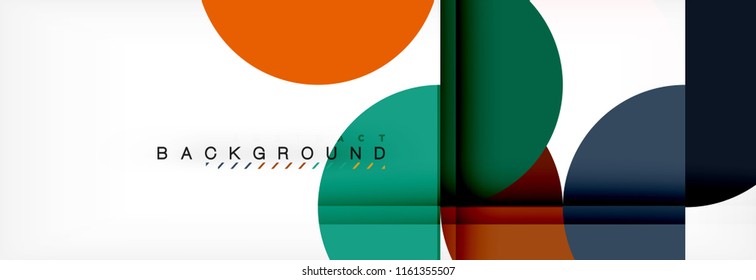 Fondo abstracto geométrico y circular moderno, ilustración vectorial