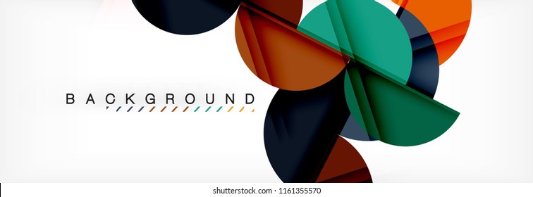 Fondo abstracto geométrico y circular moderno, ilustración vectorial