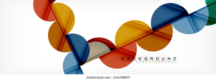Fondo abstracto geométrico y circular moderno, ilustración vectorial