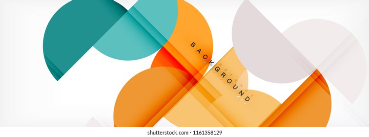 Fondo abstracto geométrico y circular moderno, ilustración vectorial