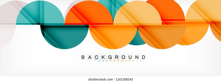Fondo abstracto geométrico y circular moderno, ilustración vectorial