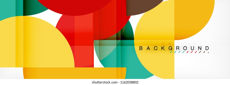 Fondo abstracto geométrico y circular moderno, ilustración vectorial