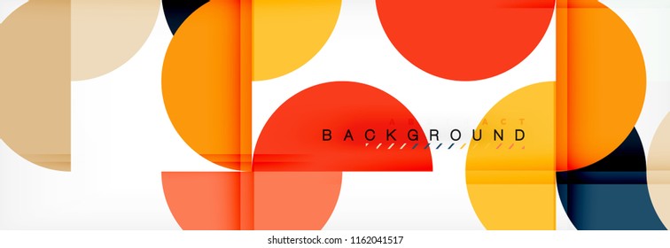 Fondo abstracto geométrico y circular moderno, ilustración vectorial