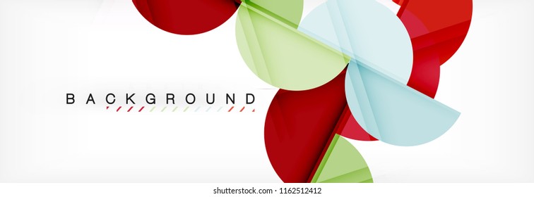 Fondo abstracto geométrico y circular moderno, ilustración vectorial