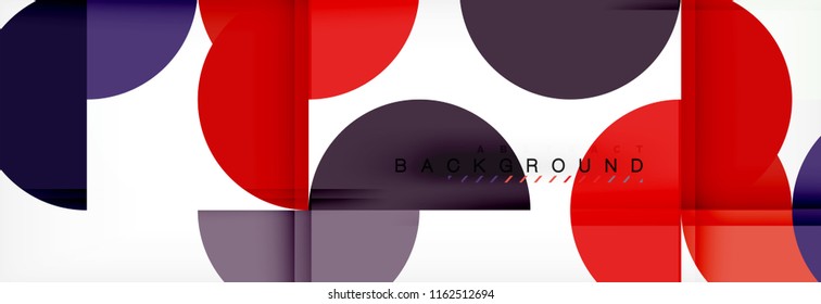 Fondo abstracto geométrico y circular moderno, ilustración vectorial