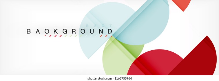 Fondo abstracto geométrico y circular moderno, ilustración vectorial