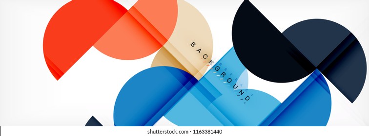 Fondo abstracto geométrico y circular moderno, ilustración vectorial