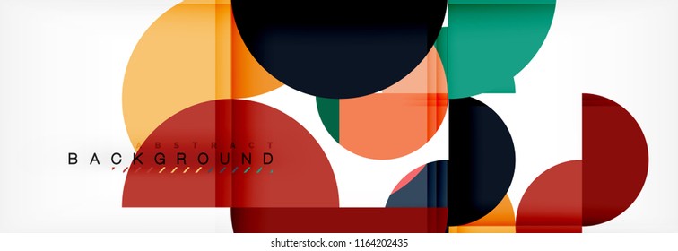 Fondo abstracto geométrico y circular moderno, ilustración vectorial