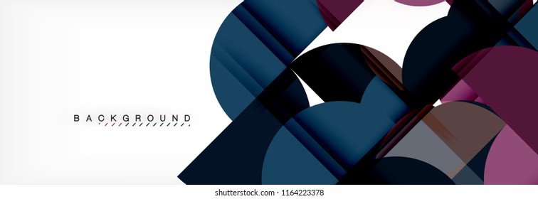 Fondo abstracto geométrico y circular moderno, ilustración vectorial