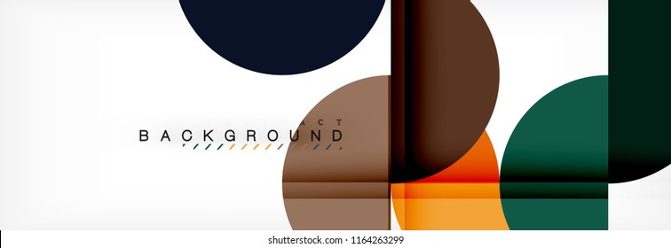 Fondo abstracto geométrico y circular moderno, ilustración vectorial
