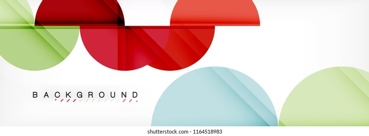 Fondo abstracto geométrico y circular moderno, ilustración vectorial