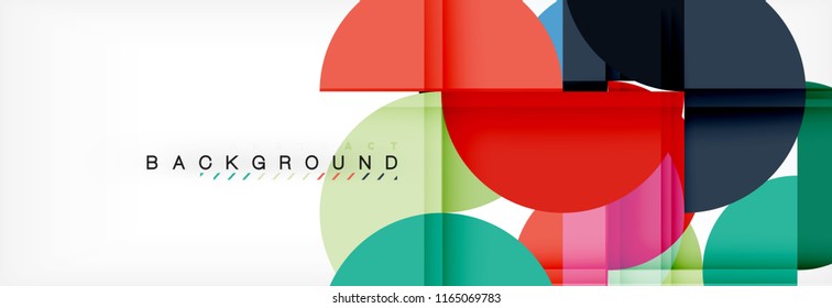 Fondo abstracto geométrico y circular moderno, ilustración vectorial
