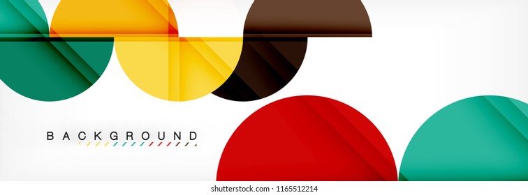 Fondo abstracto geométrico y circular moderno, ilustración vectorial