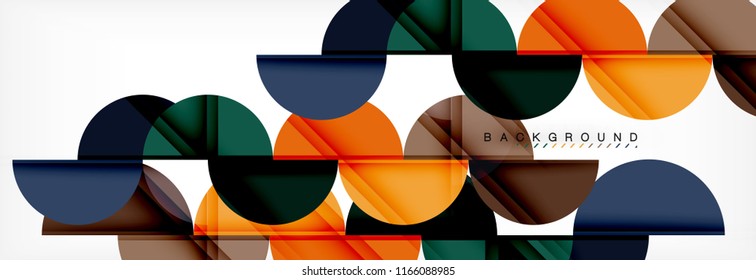 Circle modern geometrical abstract background, vector illustration