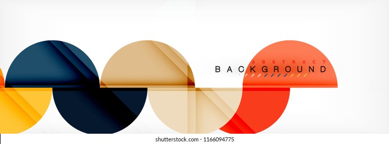 Fondo abstracto geométrico y circular moderno, ilustración vectorial