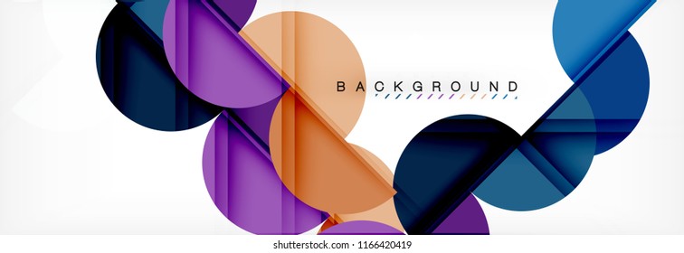 Fondo abstracto geométrico y circular moderno, ilustración vectorial