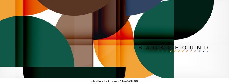 Fondo abstracto geométrico y circular moderno, ilustración vectorial