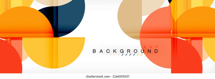 Fondo abstracto geométrico y circular moderno, ilustración vectorial