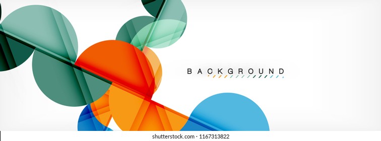 Fondo abstracto geométrico y circular moderno, ilustración vectorial