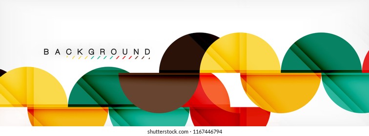 Fondo abstracto geométrico y circular moderno, ilustración vectorial