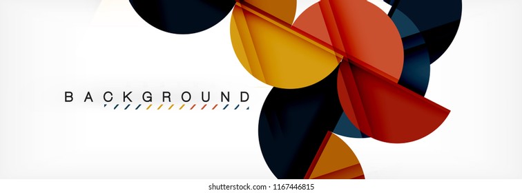 Fondo abstracto geométrico y circular moderno, ilustración vectorial