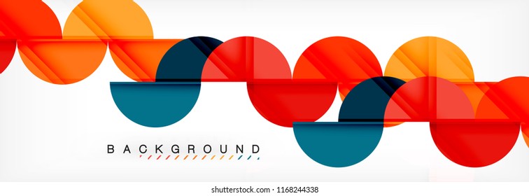 Fondo abstracto geométrico y circular moderno, ilustración vectorial