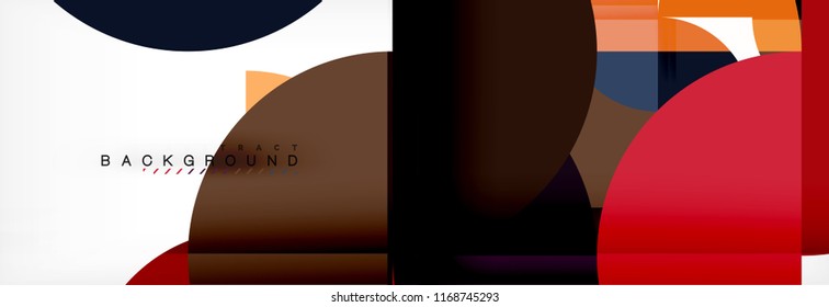 Fondo abstracto geométrico y circular moderno, ilustración vectorial