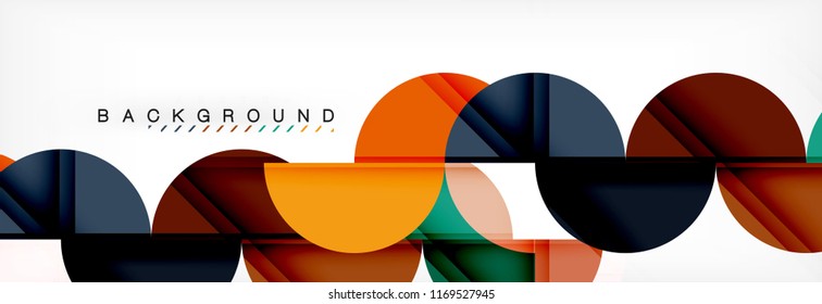 Circle modern geometrical abstract background, vector illustration