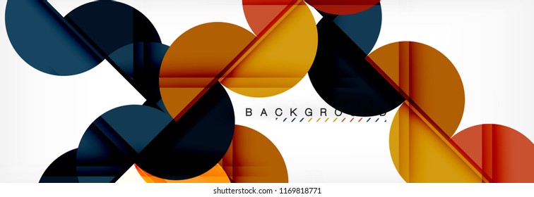 Circle modern geometrical abstract background, vector illustration