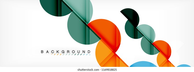 Fondo abstracto geométrico y circular moderno, ilustración vectorial