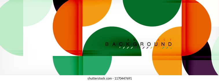 Fondo abstracto geométrico y circular moderno, ilustración vectorial
