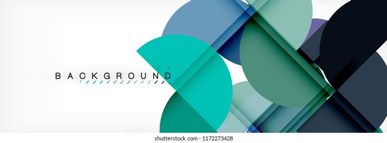 Fondo abstracto geométrico y circular moderno, ilustración vectorial