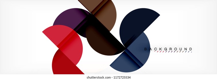 Fondo abstracto geométrico y circular moderno, ilustración vectorial